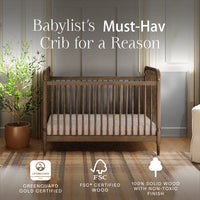 M7101NL,Liberty 3-in-1 Convertible Spindle Crib w/Toddler Bed Conversion Kit in Natural Walnut