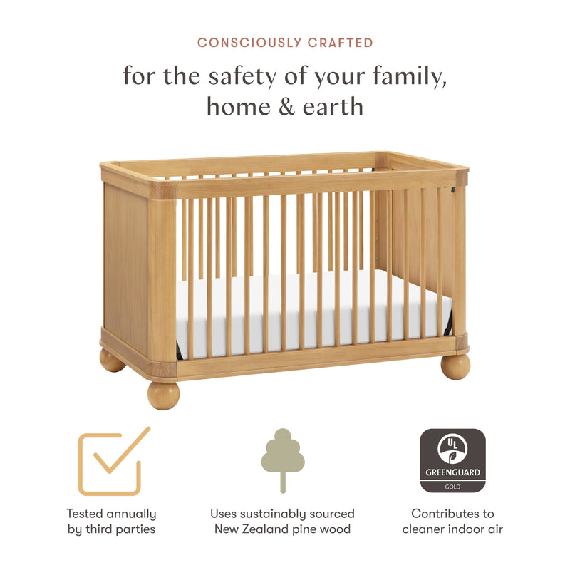 M31801HY,Crosby 3-in-1 Convertible Crib in Honey