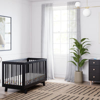 M4201B,Hudson 3-in-1 Convertible Crib w/Toddler Bed Conversion Kit in Black