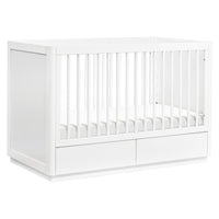 M21601W,Bento 3-in-1 Convertible Storage Crib w/Toddler Bed Conversion Kit in White