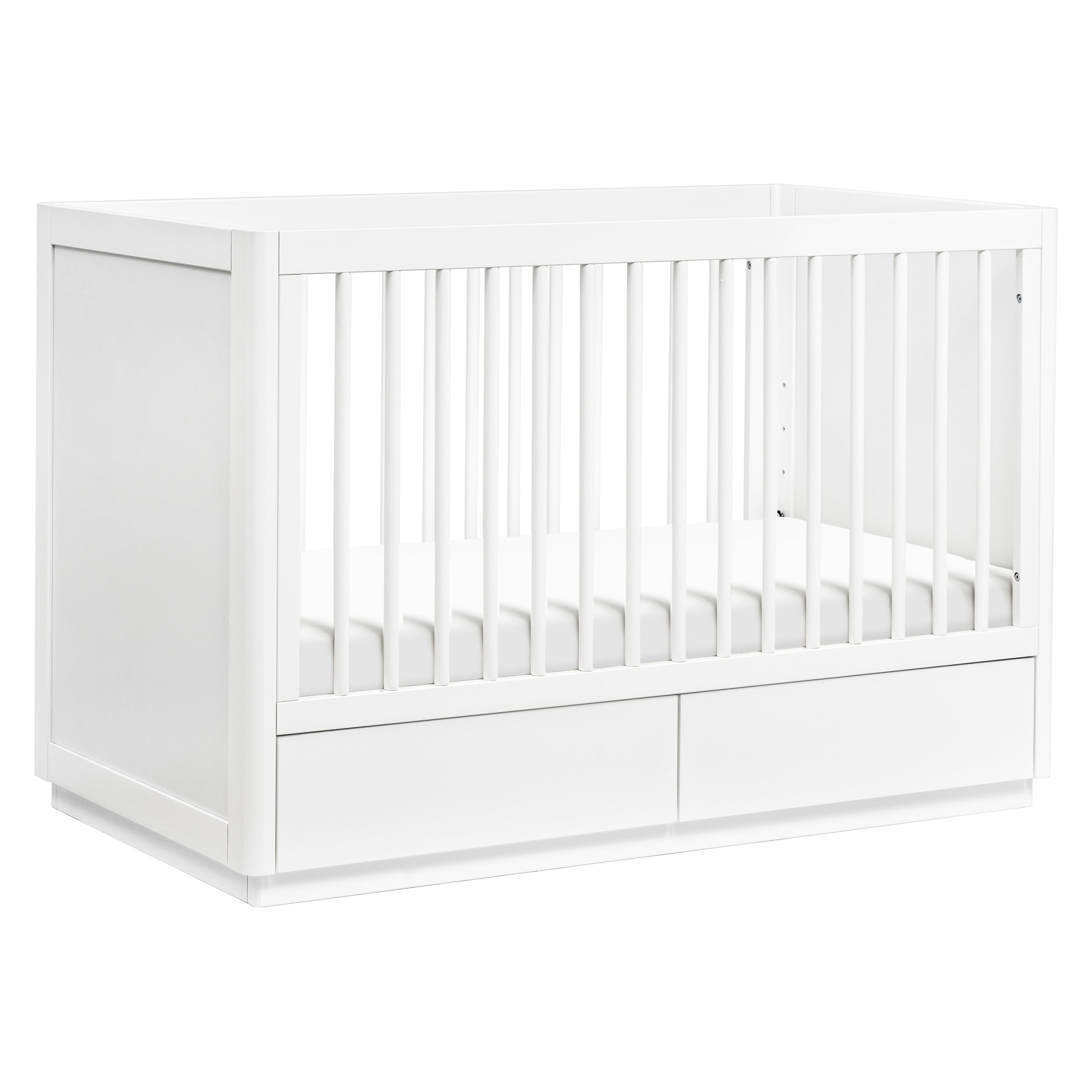 M21601W,Bento 3-in-1 Convertible Storage Crib w/Toddler Bed Conversion Kit in White