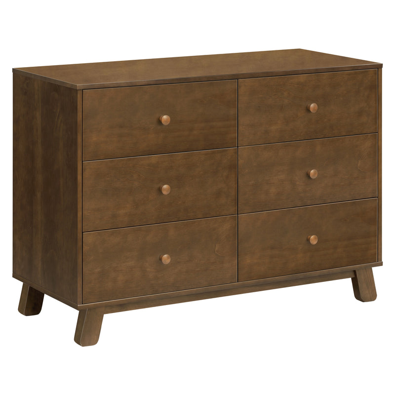 M32526NL,Hudson Modern 6-Drawer Assembled Double Dresser in Natural Walnut