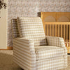 M22287TGHLB,Crewe Recliner and Swivel Glider in Tan Gingham with Light Wood Base