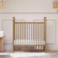 M15598VG,Abigail 3-in-1 Convertible Mini Crib in Vintage Gold