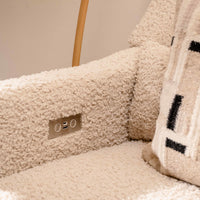 M11288ATLB,Kiwi Glider Recliner w/ Electronic Control and USB in Almond Teddy Loop w/ Light Wood Base