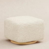 M26385ATLB,Kiwi Gliding Ottoman in Almond Teddy Loop w/ Light Wood Base