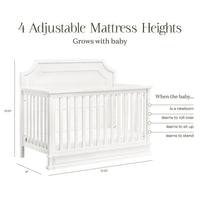 M10701RW,Emma Regency 4-in-1 Convertible Crib in Warm White