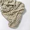 T30535,Moss Stripe Muslin Crib Sheet in GOTS Certified Organic Cotton