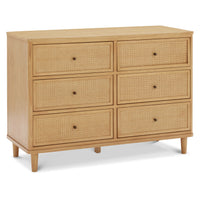 M23716HYHC,Marin with Cane 6 Drawer Assembled Dresser in Honey and Honey Cane