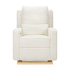 M23085CMSGLB,Sigi Glider Recliner w/ Electronic Control and USB in Cream Shearling w/Light Wood Base