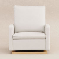 M20984PCMEWLB,Cali Pillowback Chair and a Half Glider in Performance Cream Eco-Weave w/ Light Wood Base