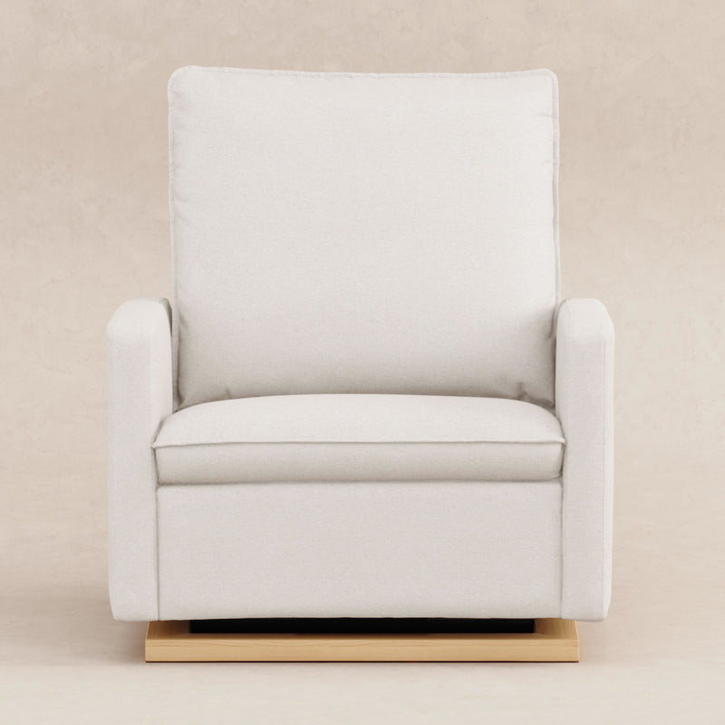 M20984PCMEWLB,Cali Pillowback Chair and a Half Glider in Performance Cream Eco-Weave w/ Light Wood Base