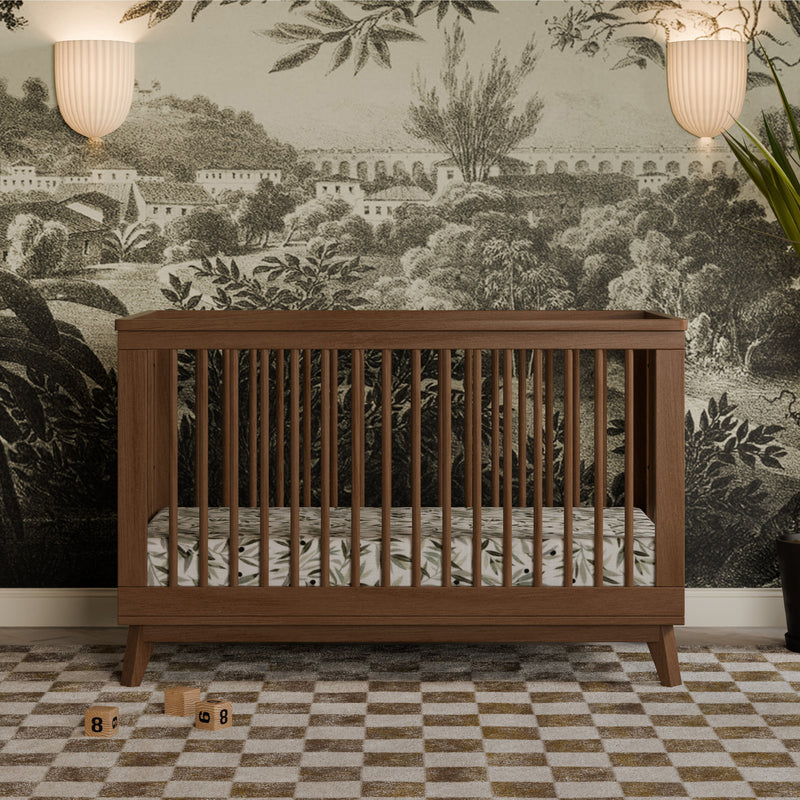 M5801NL,Scoot 3-in-1 Convertible Crib w/Toddler Bed Conversion Kit in Natural Walnut