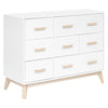 M5826WNX,Scoot 6-Drawer Dresser in White/Washed Natural