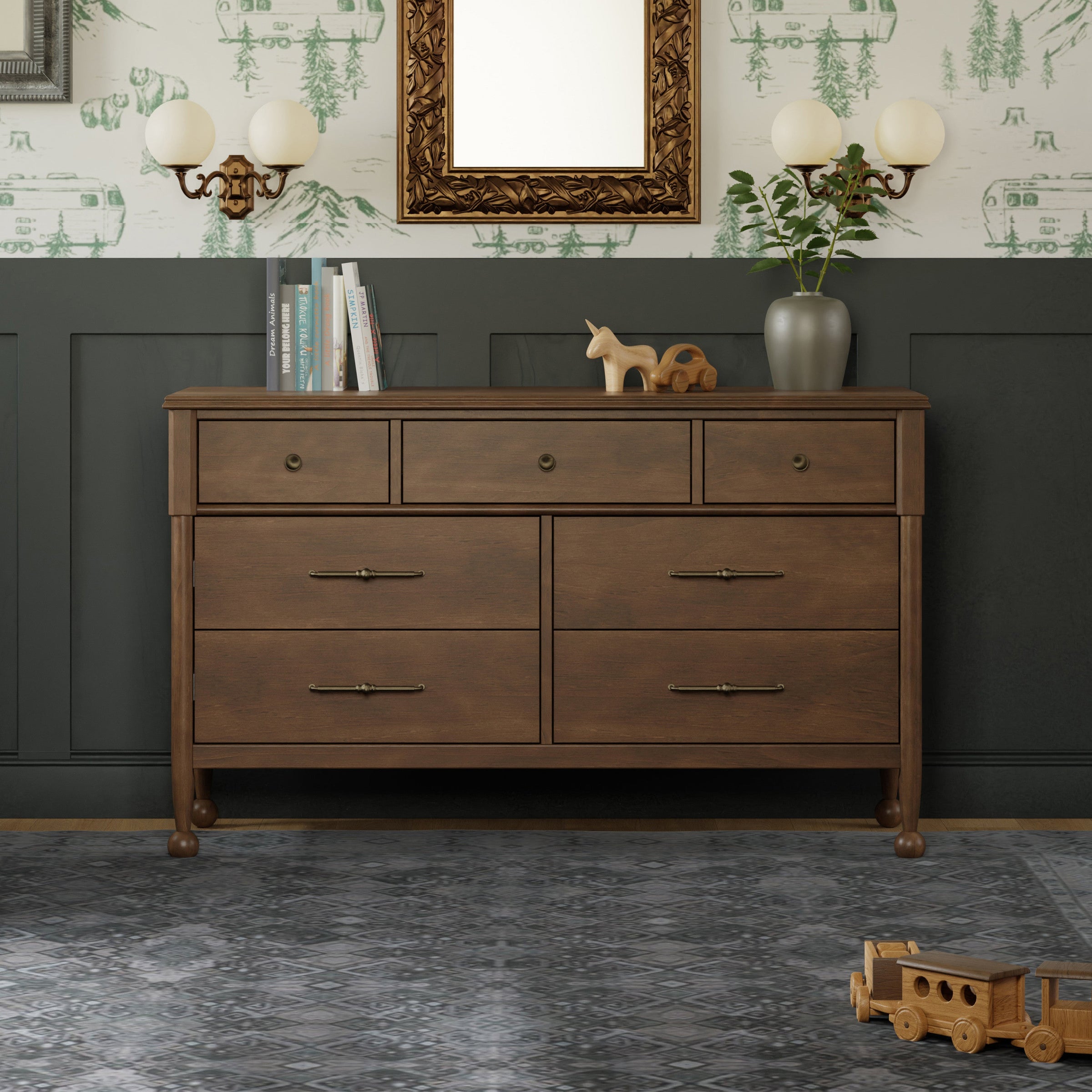 M31416NL,Alouette 7-Drawer Assembled Dresser in Natural Walnut