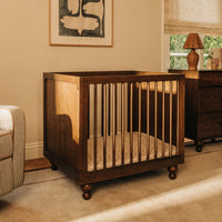 M33380TE,Nate Berkus x Babyletto Astre All-Stages Crib w/Bassinet & Toddler Bed Kits in Toffee