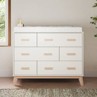 M5826WNX,Scoot 6-Drawer Dresser in White/Washed Natural
