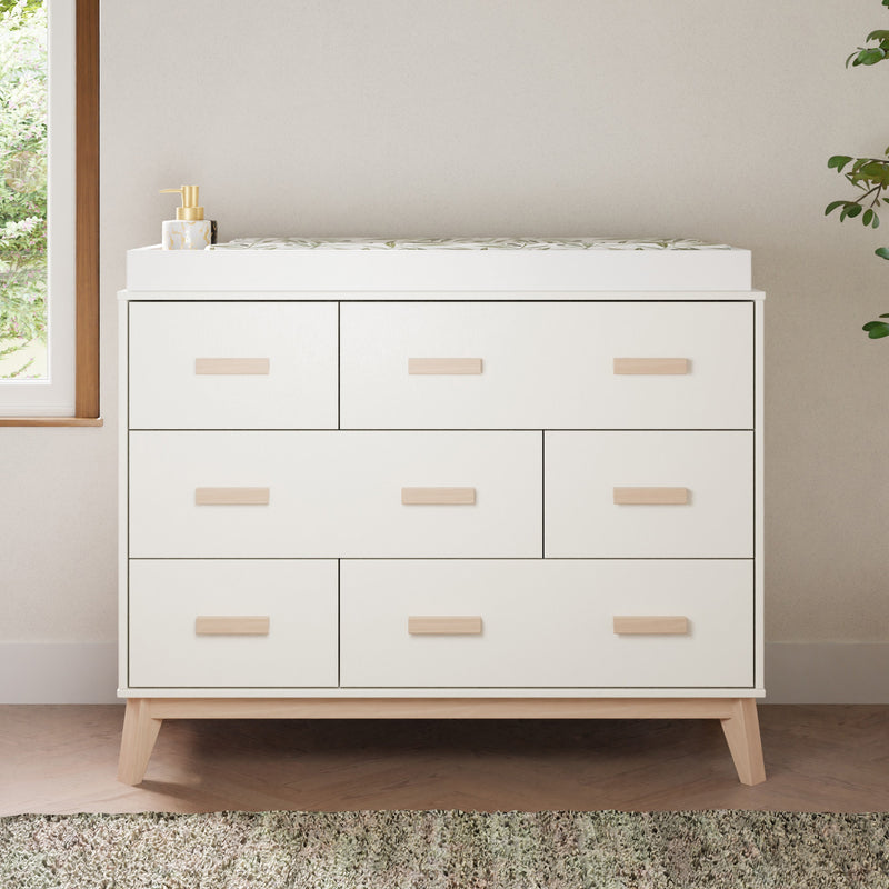 M5826WNX,Scoot 6-Drawer Dresser in White/Washed Natural