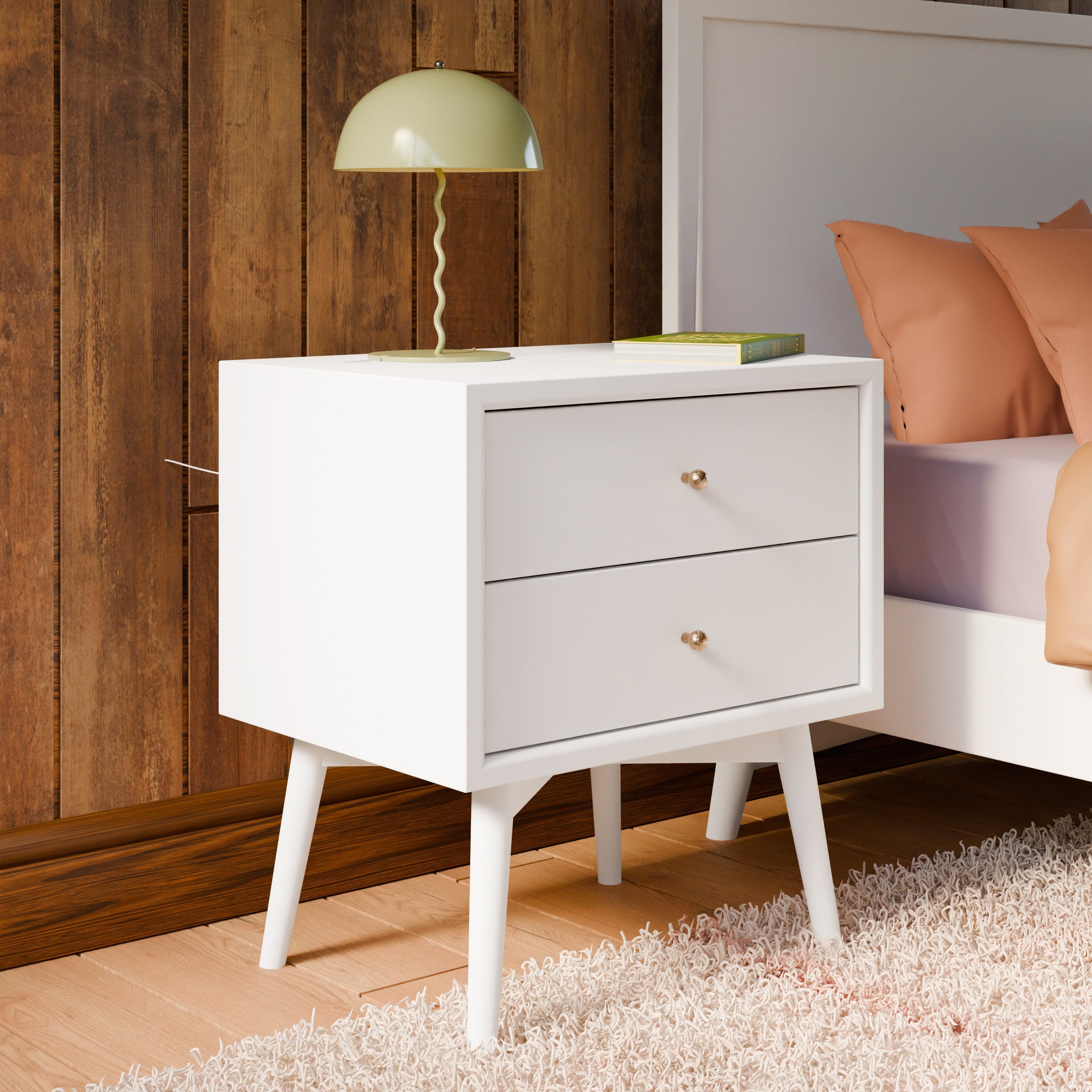 M15960W,Palma Nightstand  Assembled in White