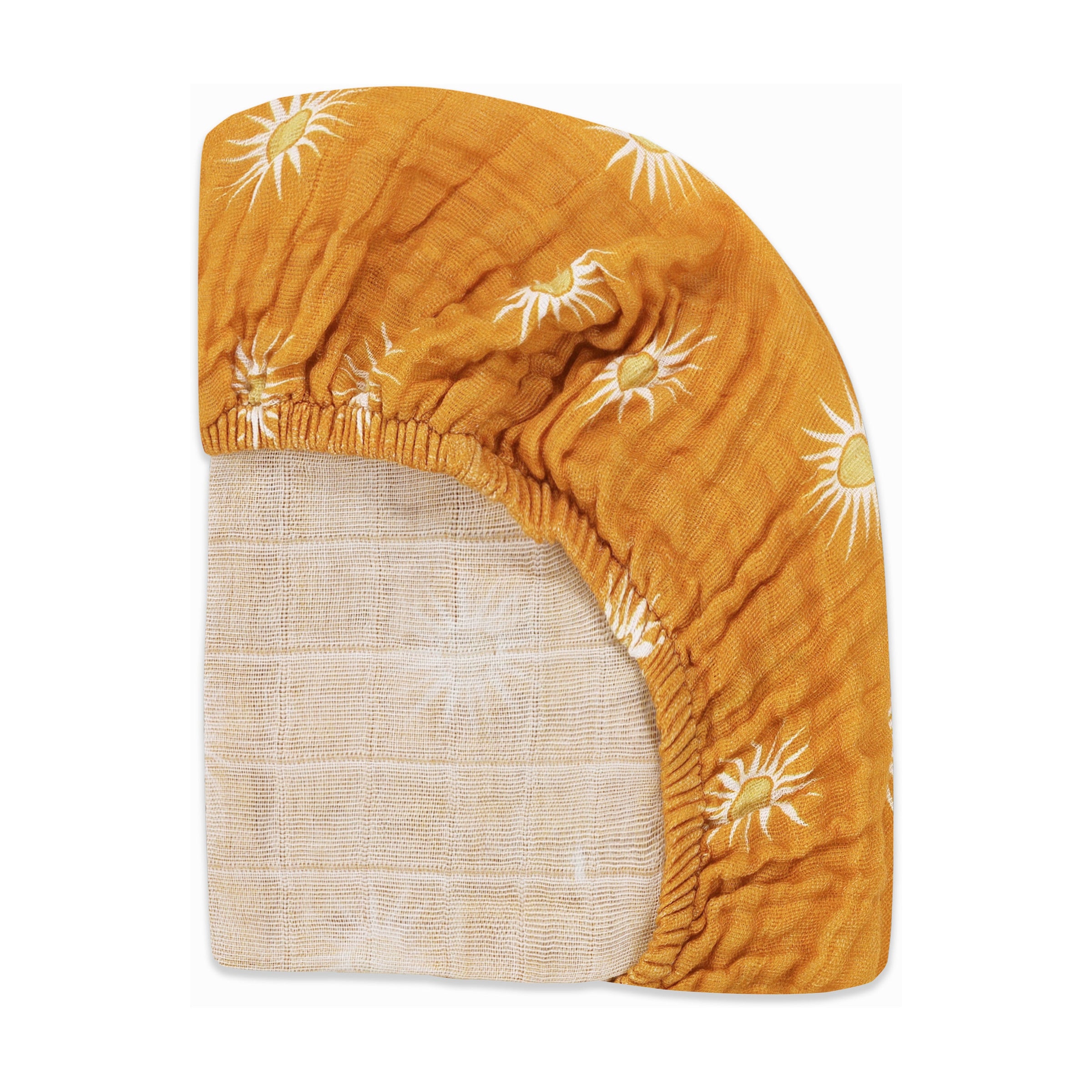 T26936,Golden Hour Muslin Mini Crib Sheet in GOTS Certified Organic Cotton