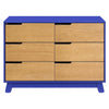 M4216CBTHY,Hudson 6-Drawer Double Dresser  Assembled in Cobalt and Honey