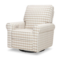 B17787TGH,Monroe Pillowback Power Recliner in Tan Gingham