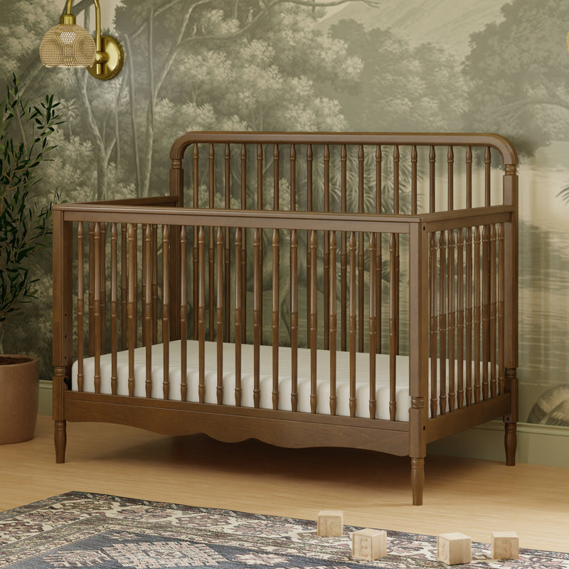 M7141NL,Liberty 4-in-1 Convertible Spindle Crib in Natural Walnut