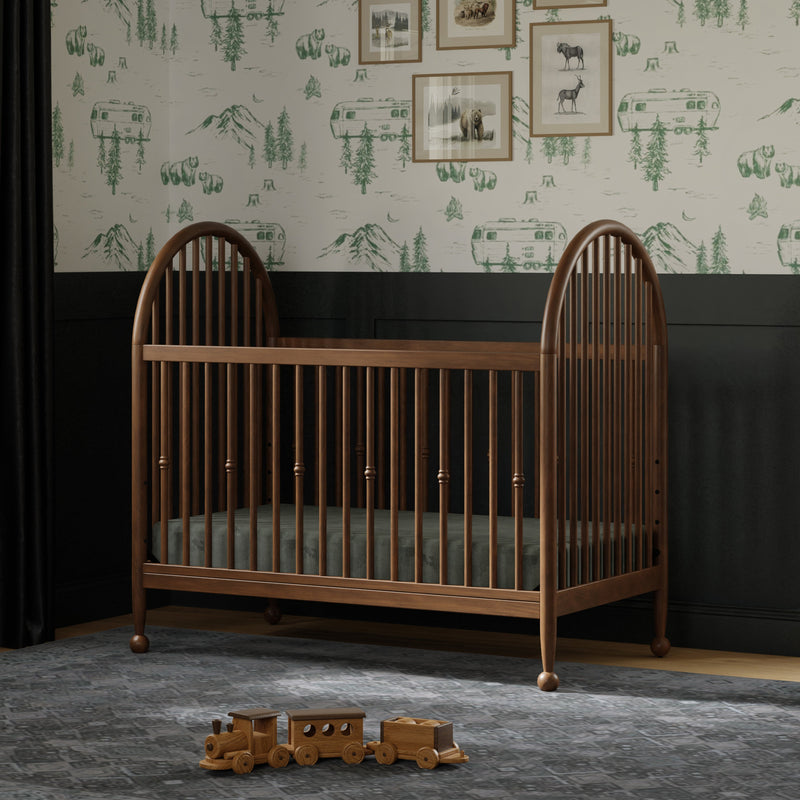 M31401NL,Alouette 3-in-1 Convertible Spindle Crib in Natural Walnut