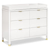 M26716RW,Brimsley Tambour 6-Drawer Assembled Dresser in Warm White