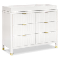 M26716RW,Brimsley Tambour 6-Drawer Assembled Dresser in Warm White