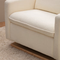 M20984CSHLB,Cali Pillowback Chair and a Half Glider in Chantilly Fleece w/ Light Wood Base
