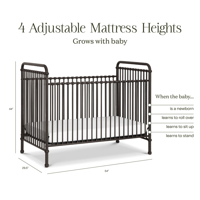 B15501UR,Abigail 3-in-1 Convertible Crib in Vintage Iron