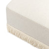 M21785WBIF,Crawford Gliding Ottoman in Ivory Boucle with Ivory Tassel Fringe