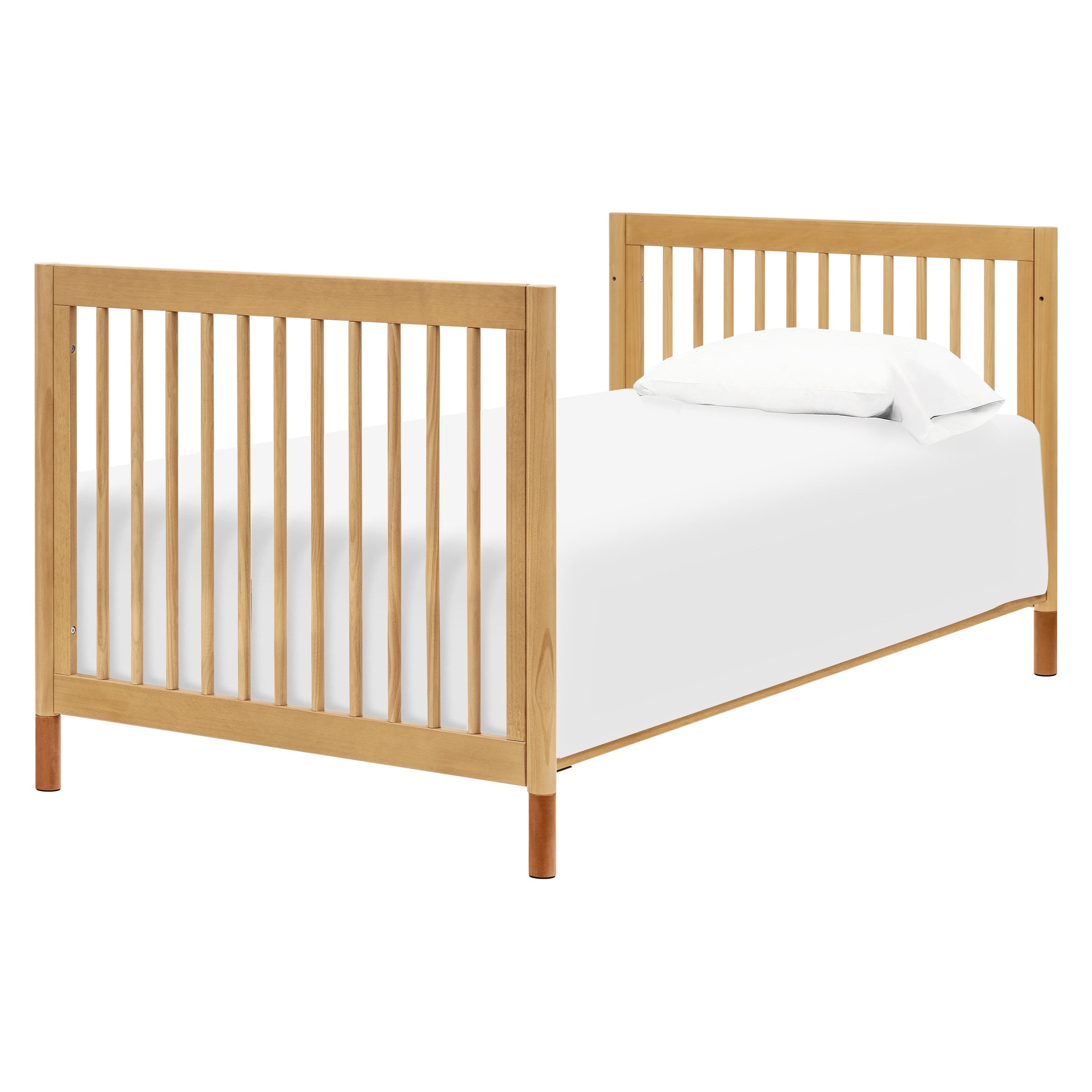 M12998HYVTL,Gelato 4-in-1 Convertible Mini Crib and Twin bed in Honey with Vegan Tan Leather Feet