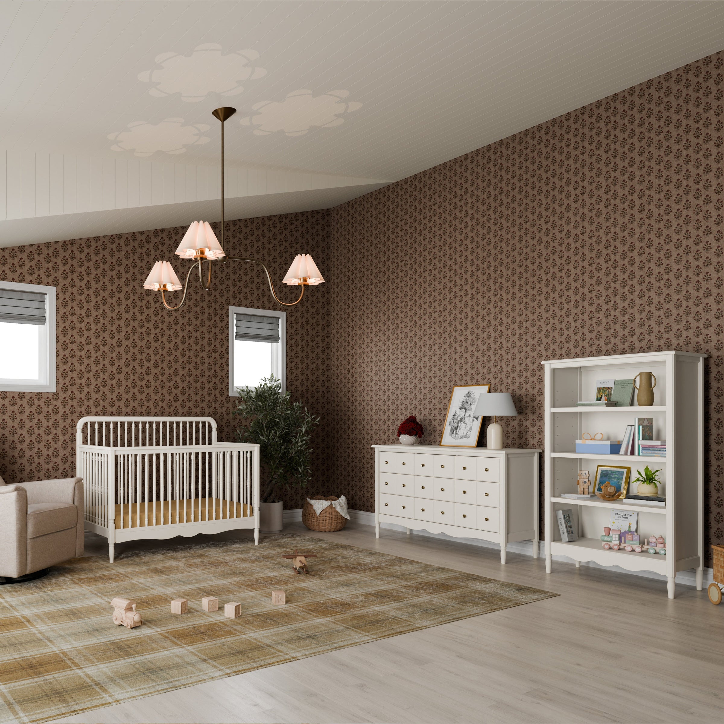 M7114RW,Liberty Assembled Bookcase in Warm White