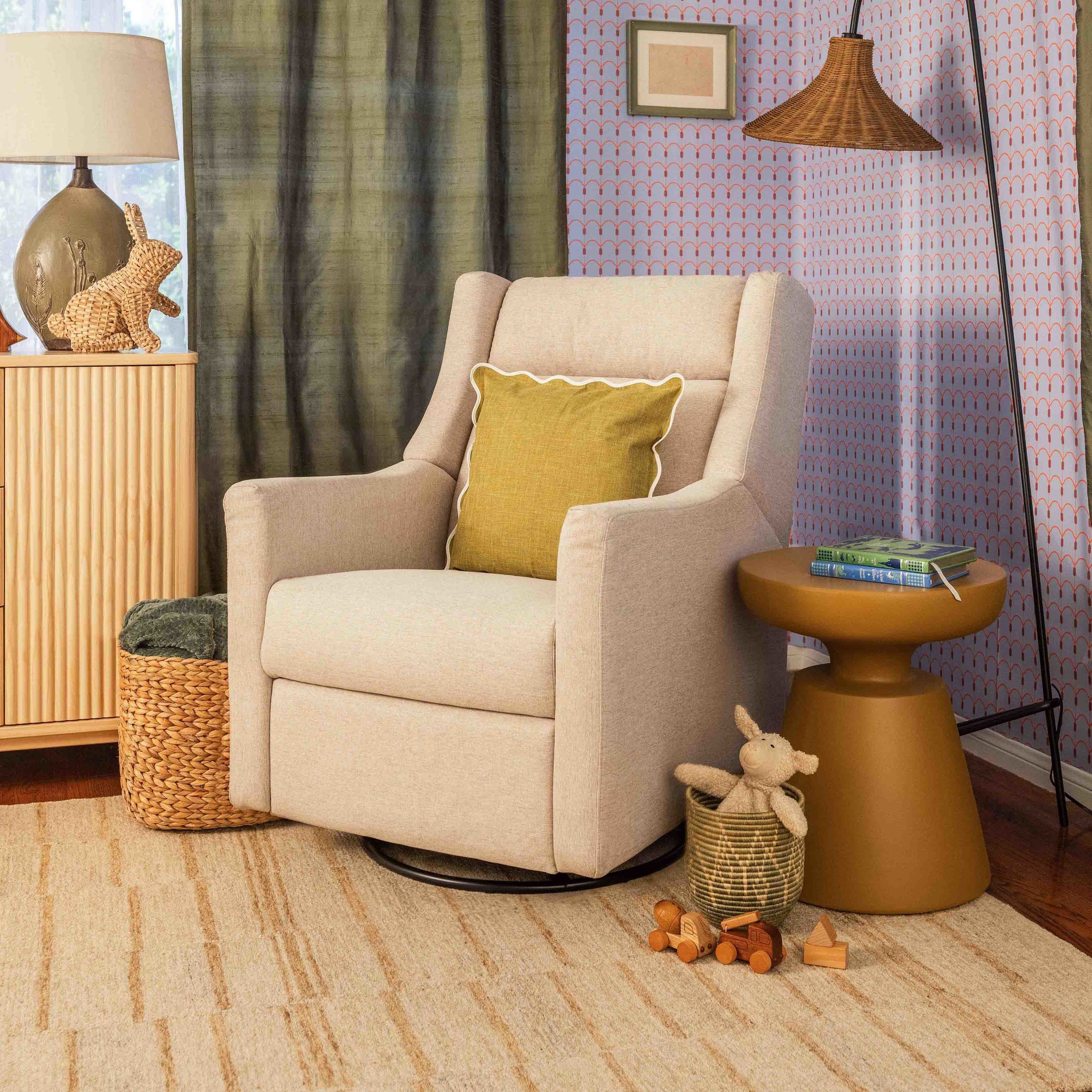 M11283PBEW,Kiwi Deluxe Power Glider Recliner w/Heat&Massage in Performance Beach Eco-Weave