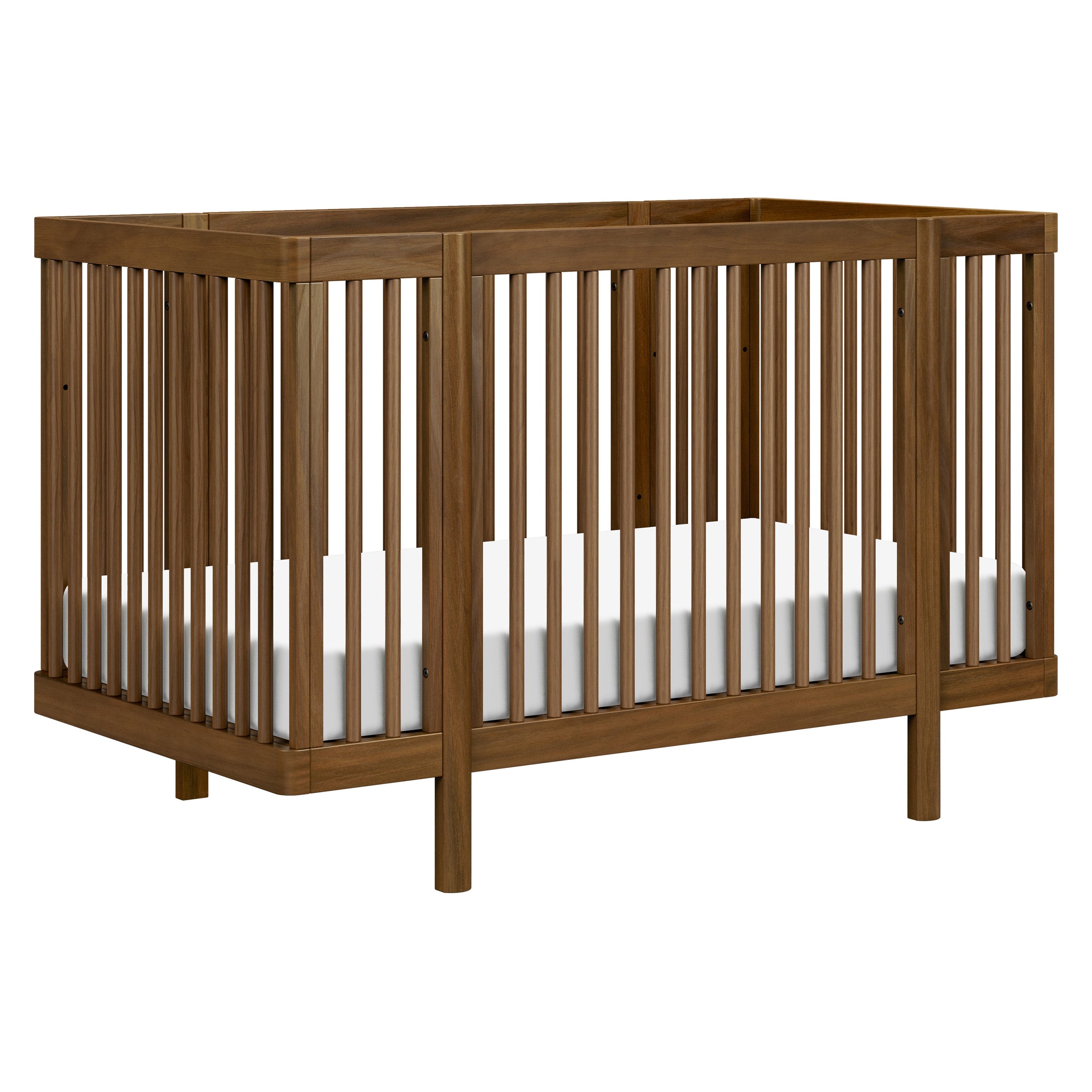 M29880NL,Pogo 8-in-1 Convertible Crib w/All-Stages Conversion Kits in Natural Walnut