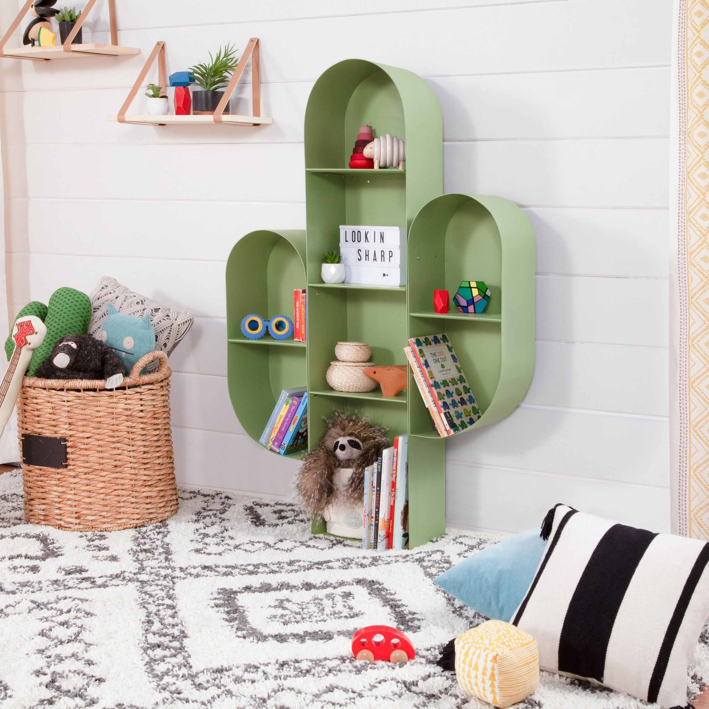 M20011SGR,Cactus Bookcase in Sage Green