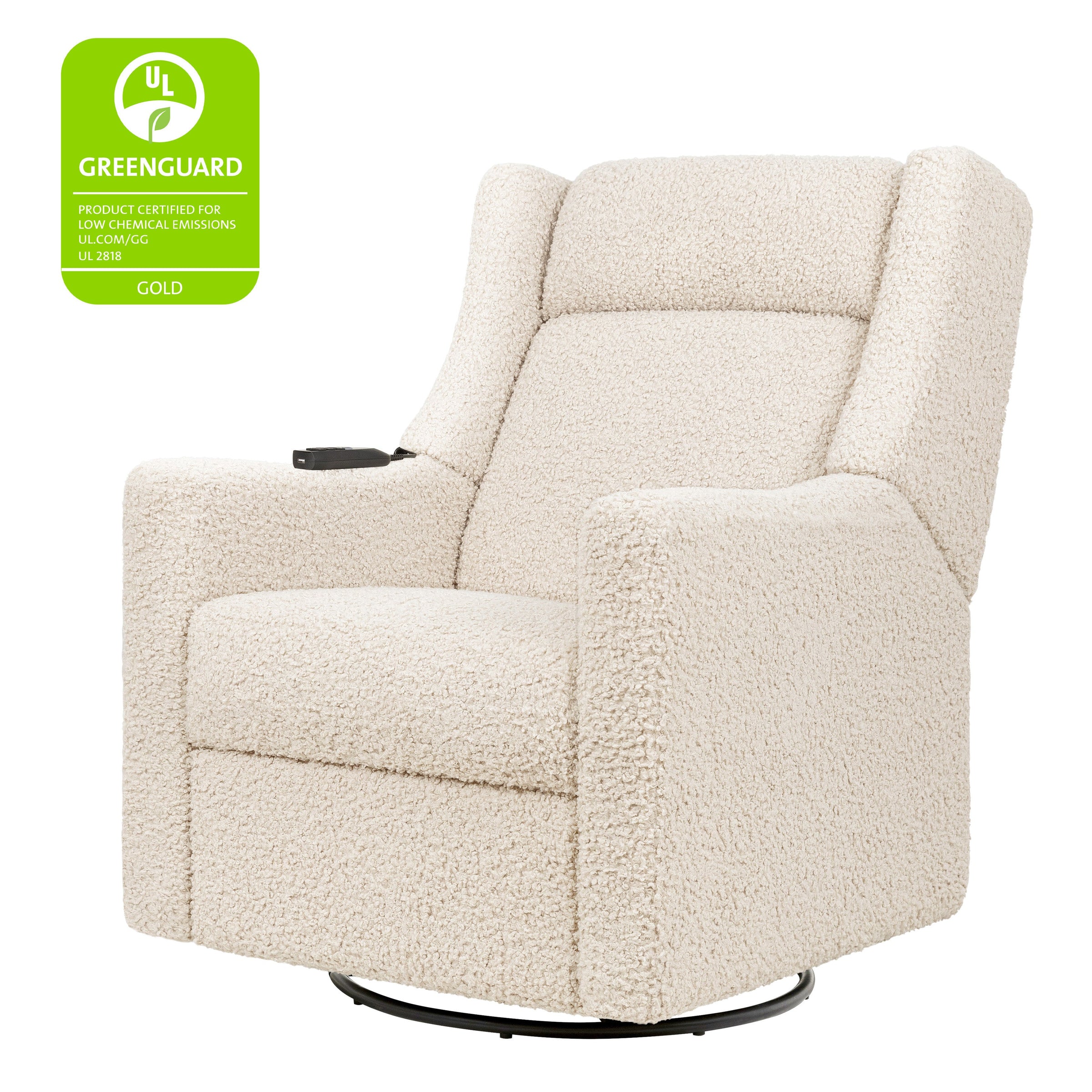 M11283AT,Kiwi Deluxe Power Glider Recliner w/Heat&Massage in Almond Teddy Loop