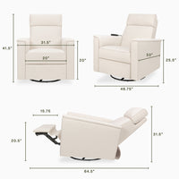 M17183PCMEW,Willa Deluxe Power Glider Recliner w/Heat&Massage in Performance Cream Eco-Weave