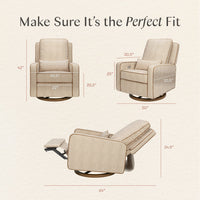 M23085BSCTB,Nate Berkus x Babyletto Sigi Power Recliner in Perf Bronze Stripe Eco-Crossweave w/Toffee Base