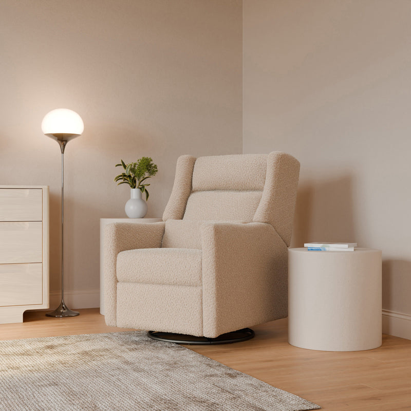 M11286CSG,Kiwi Plus Power Glider Recliner w/ Power Headrest in Chai Shearling