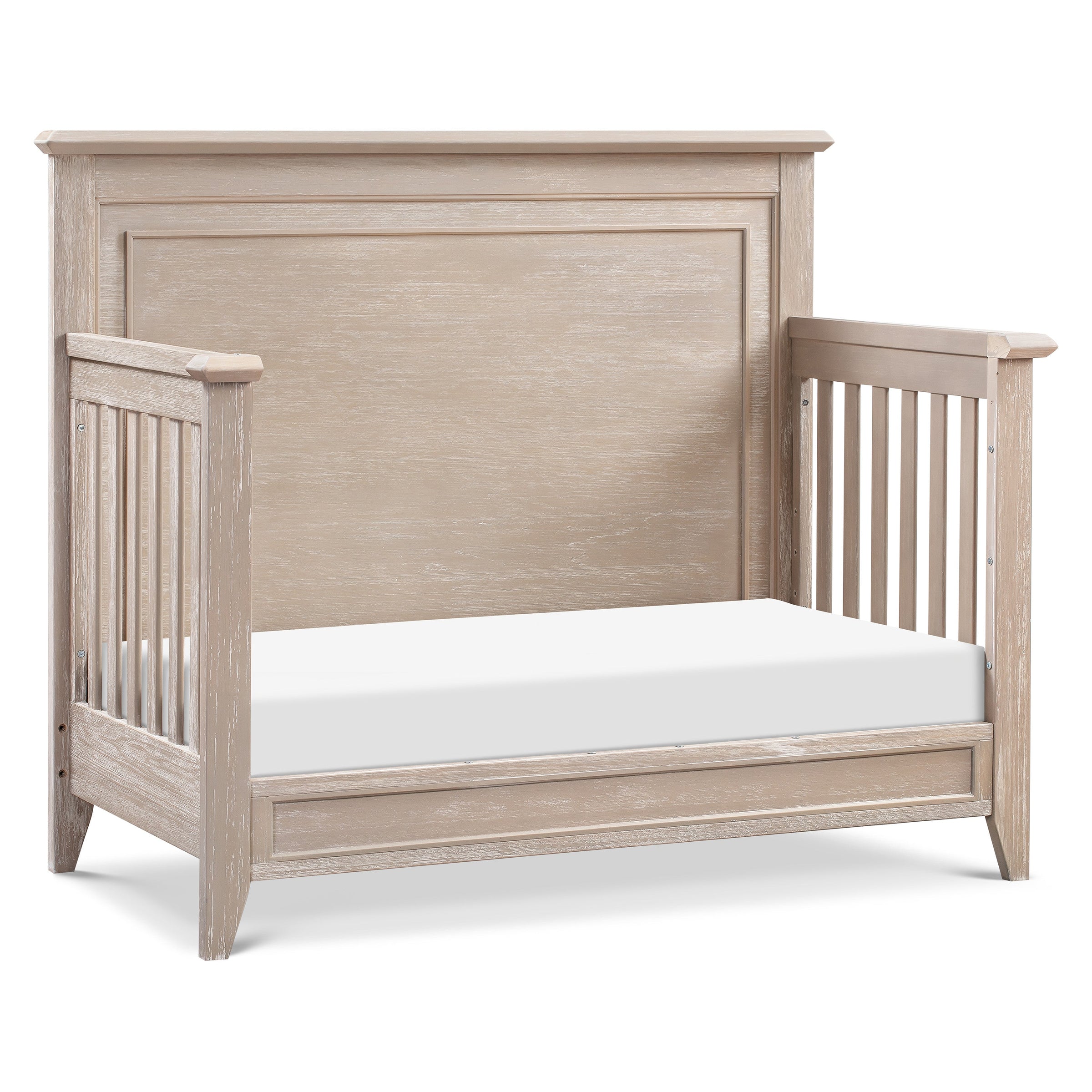 M24401SDB,Beckett Rustic 4-in-1 Convertible Flat Top Crib in Sandbar