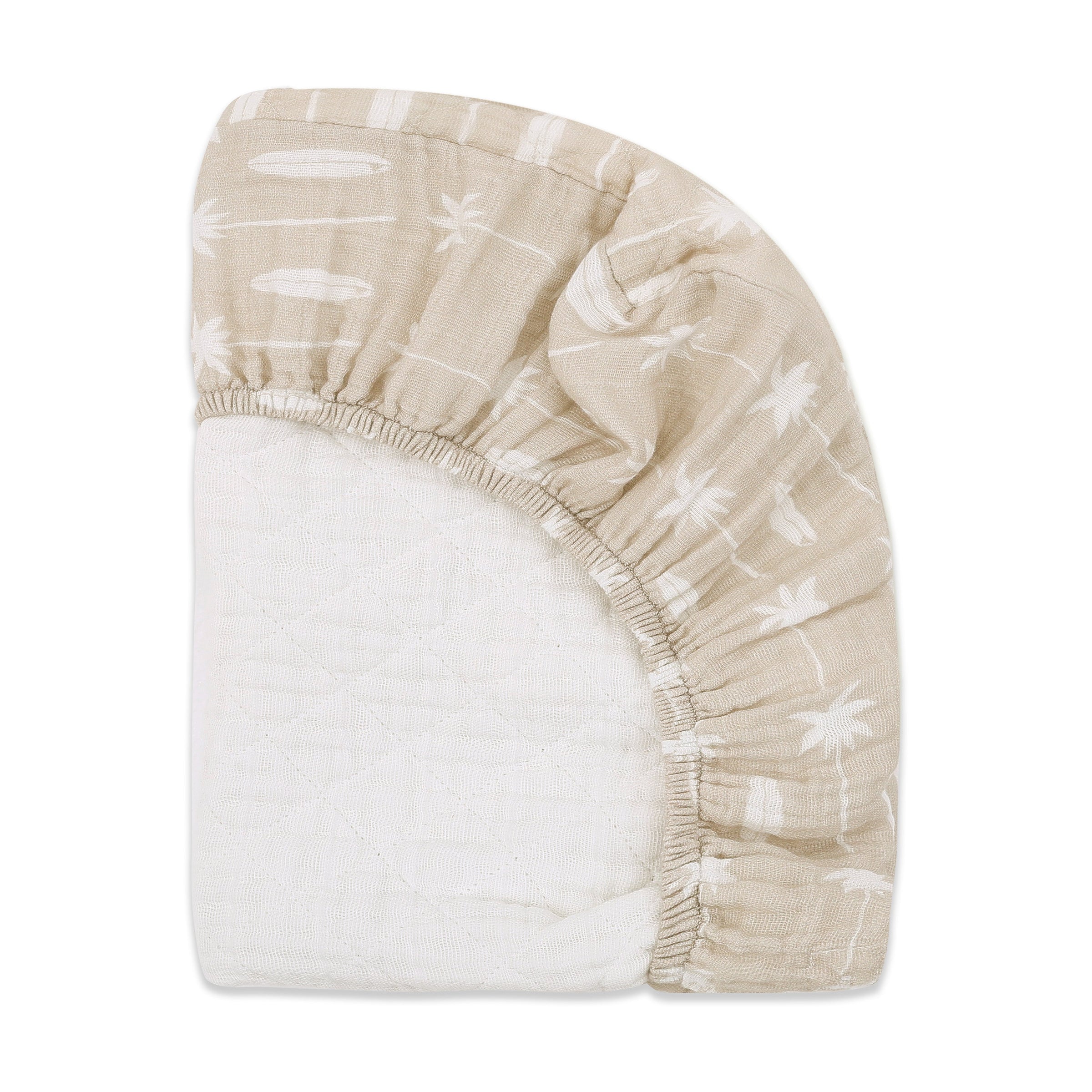 T27037,Beach Bum Quilted Muslin Changing Pad Cover in GOTS Certified Organic Cotton