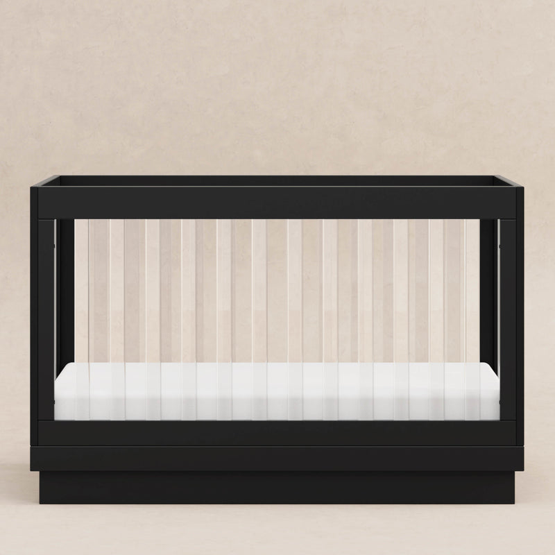 M8601KB,Harlow 3-in-1 Convertible Crib w/Toddler Bed Conversion Kit in Black/Acrylic