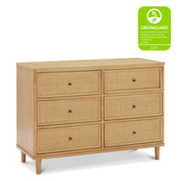 M23716HYHC,Marin with Cane 6 Drawer Assembled Dresser in Honey and Honey Cane