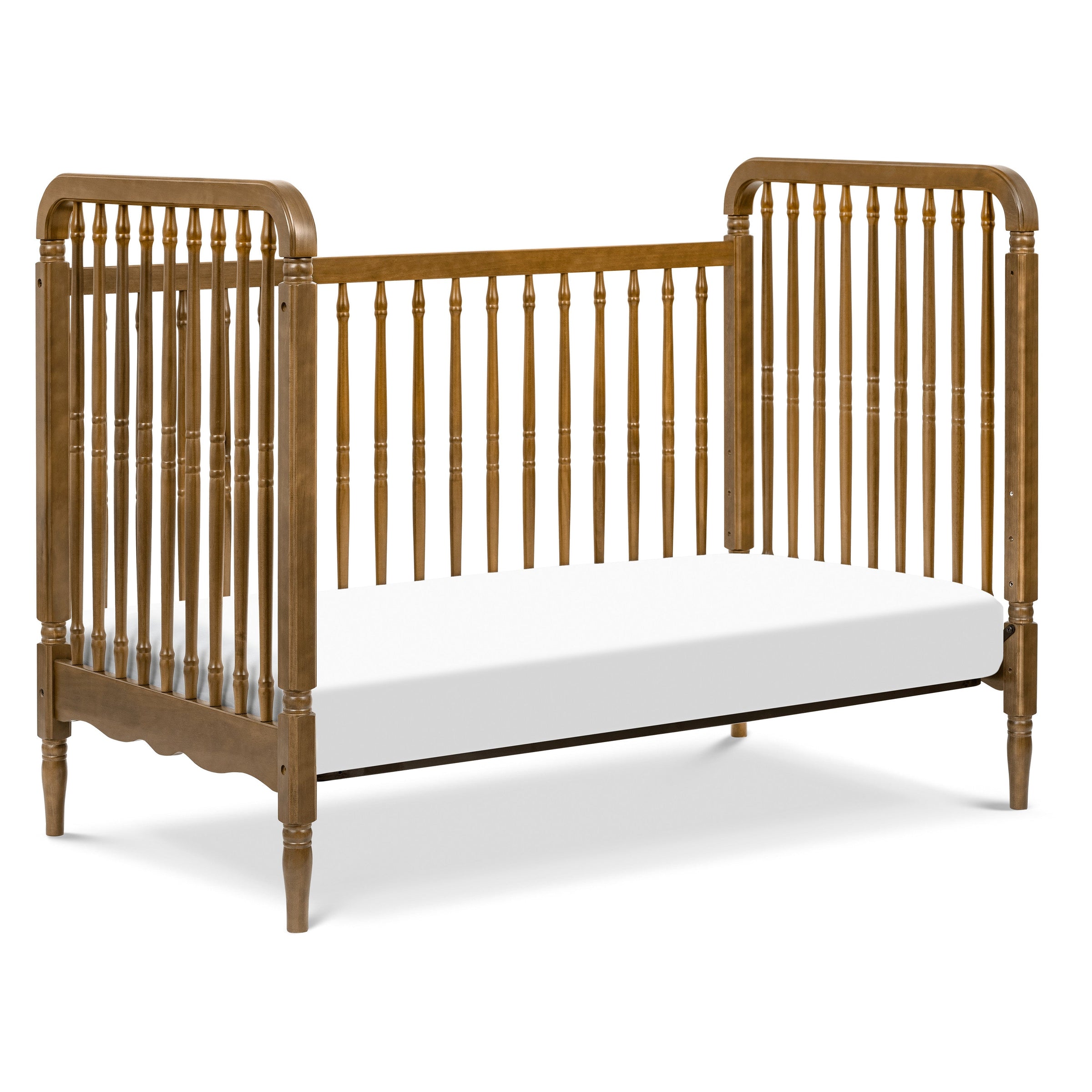 M7101NL,Liberty 3-in-1 Convertible Spindle Crib w/Toddler Bed Conversion Kit in Natural Walnut
