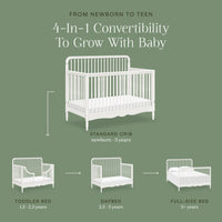 M7141RW,Liberty 4-in-1 Convertible Spindle Crib in Warm White