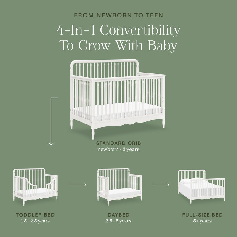 M7141RW,Liberty 4-in-1 Convertible Spindle Crib in Warm White