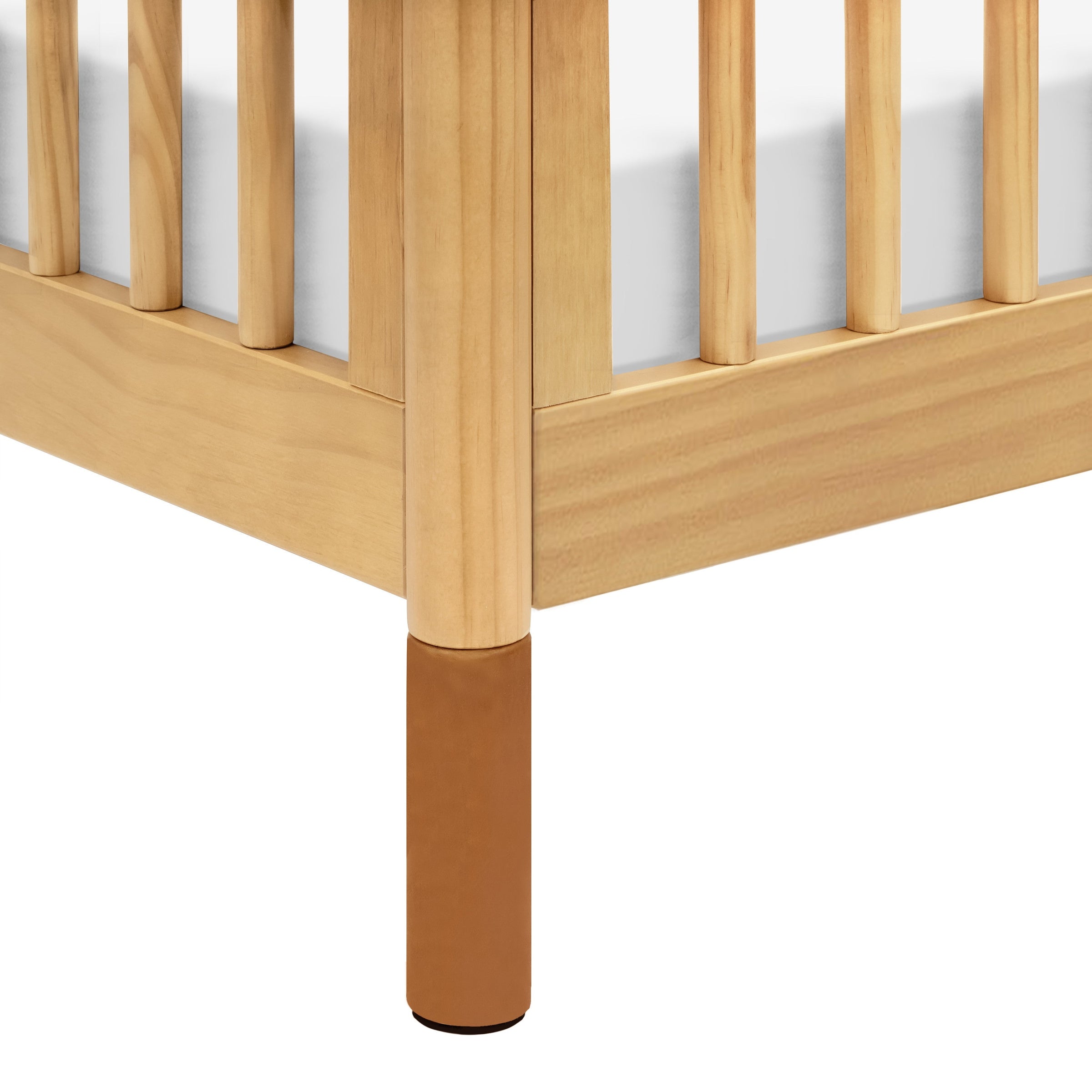 M12998HYVTL,Gelato 4-in-1 Convertible Mini Crib and Twin bed in Honey with Vegan Tan Leather Feet